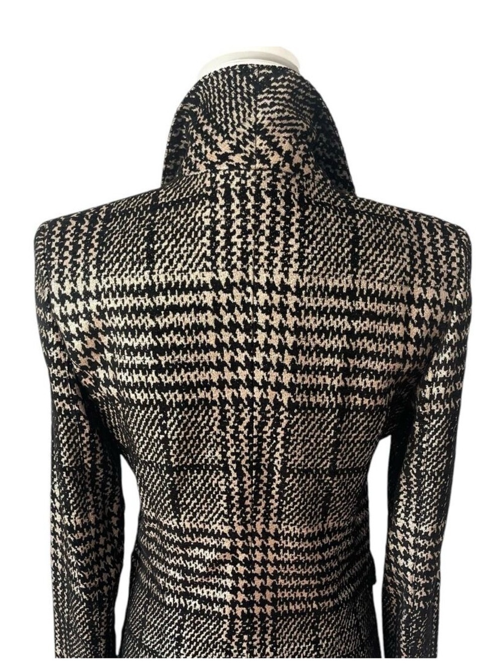 Smythe Hutton Tailored Plaid Houndstooth Blazer Single Button Black Size 4 - Picture 7 of 9